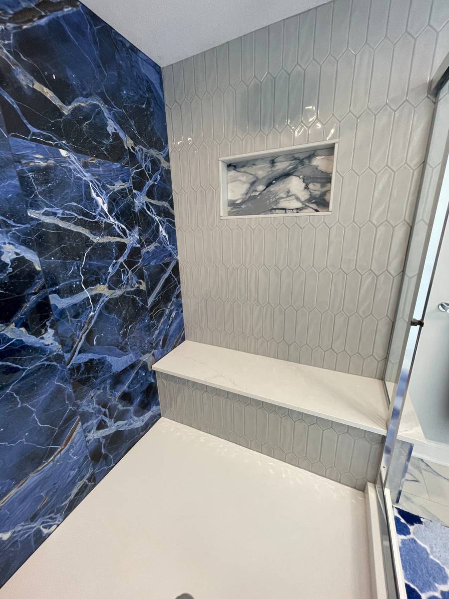 Quartz Shower Bench & Slab Niche